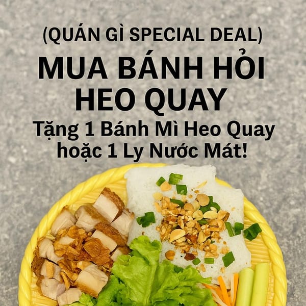 Vietnamese Banh Hoi Heo Quay with crispy pork, noodles, lettuce, and vegetables on a yellow plate.